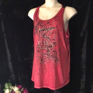 Bling tank top w/ lace back